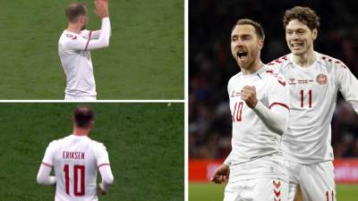 Eriksen marcó a los dos minutos de su regreso con la selección de Dinamarca