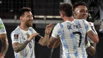 Los goleadores del partido para Argentina: Messi, Rodrigo De Paul y Lautaro Martínez.