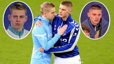 Los ucranianos Oleksandr Zinchenko y Vitaly Mykolenko protagonizaron un emotivo momento en el Everton-Manchester City.