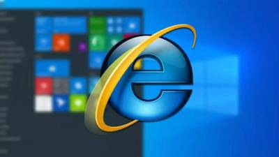 El logo de Internet Explorer.