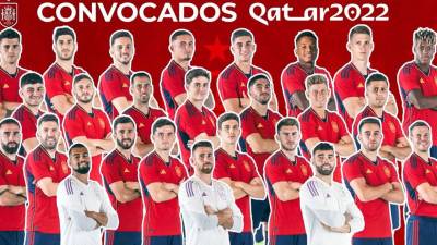 Los 26 convocados de Luis Enrique a la Selección de España para el Mundial de Qatar 2022.