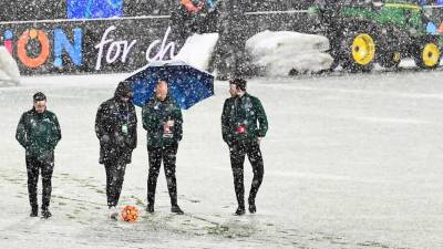 Las fuertes nevadas en Bérgamo obligaron a aplazar el partido Atalanta-Villarreal.