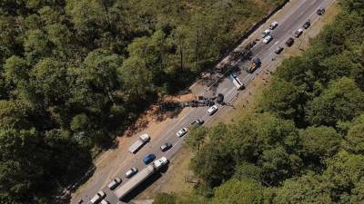 Vista aérea de la zona del accidente.