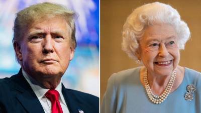 Donald Trump y la Reina Isabel II.