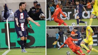 Messi le anotó un golazo al Nantes para adelantar al PSG en la Supercopa de Francia.