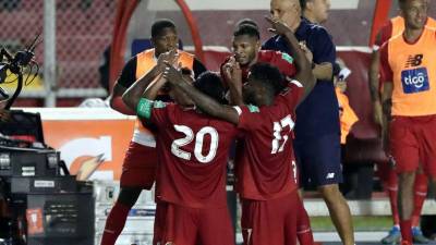 Los panameños celebrando el gol de Aníbal Godoy ante Estados Unidos.