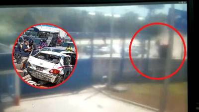 Cámaras de seguridad de un complejo industrial registraron las imágenes del incidente.