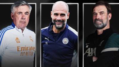Carlo Ancelotti, Josep Guardiola y Jürgen Klopp son los tres principales nominados para el premio al Entrenador Masculino del Año 2021/22 de la UEFA.