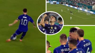 Messi sacó un genial pase y la jugada la terminó Lautaro Martínez para marcar el 1-0 de Argentina contra Honduras.