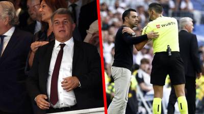 Joan Laporta estuvo en el palco del estadio Santiago Bernabéu y bajó al vestuario a buscar al árbitro José María Sánchez Martínez.