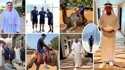 Los futbolistas de la Selección de Honduras aprovecharon su estadía en Abu Dabi, Emiratos Árabes Unidos, donde jugaron un partido amistoso contra Arabia Saudita. Los seleccionados se vistieron como árabes y se divirtieron paseando en camellos.