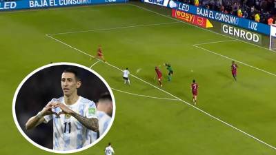 Ángel Di María marcó un tremendo golazo de antología en el triunfo de Argentina sobre Venezuela.