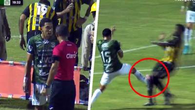 Así fue el tremendo planchazo de Allans Vargas sobre Carlos Bernárdez.