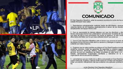 El comunicado del Marathón llama “altaneros” a directivos y cuerpo técnico del Real España.