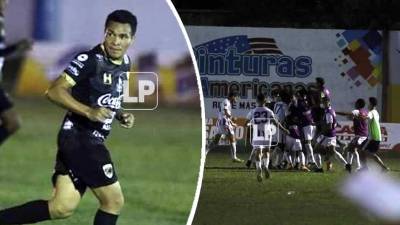 ‘Rambo‘ de León celebrando el primer gol del San Juan con sus compañeros.