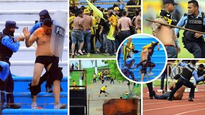 Las imágenes vergonzosas de los actos vandálicos que protagonizaron aficionados del Real España tras perder el título del Torneo Clausura 2022 contra el Motagua, en el estadio Olímpico.