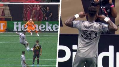 Romell Quioto marcó así de penal su gol contra el Atlanta United.