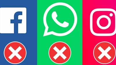 Logos de Facebook, WhatsApp e Instagram.