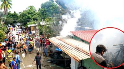 Vecinos y bomberos se unieron para controlar el incendio.