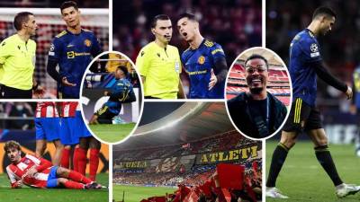 Las imágenes del partido de ida de octavos de final de la Champions League entre Atlético de Madrid y Manchester United con Cristiano Ronaldo como gran protagonista en el Wanda Metropolitano.