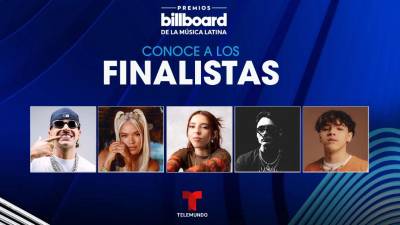 Collage de fotos de los principales finalistas de los Premios Billboard 2024