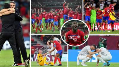Las imágenes de la celebración de Costa Rica tras vencer (1-0) a Nueva Zelanda en el repechaje intercontinental y clasificar al Mundial de Qatar 2022.