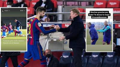 Varios jugadores del Barcelona dejaron mensajes en sus redes sociales para despedir a Ronald Koeman.