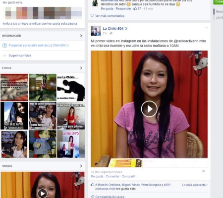 La 'Chiki 504” ya llegó a los 65,000 seguidores en Facebook en una semana
