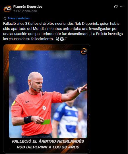 Consternación: muere árbitro que iba a ir al Mundial y revelan por qué quedó fuera