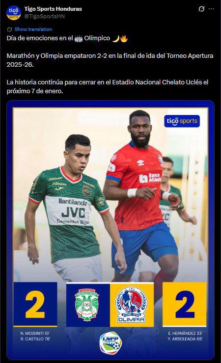 Revuelo tras final de ida Marathón vs Olimpia y señalan polémica acción