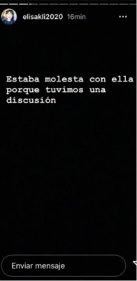 “Hablare con ella sobre el tema. Es por ello que borre los mensajes, porque estuvo mal. Ella es la mejor madre… solo que tenemos ideas diferentes y es totalmente válido (a veces). Por favor perdóname mamá...”