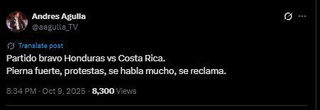 Chepe Bomba reacciona y ticos lanzan queja tras el Honduras vs Costa Rica