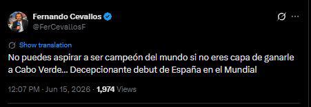 Indignación por España tras su debut en el Mundial y esto dicen de Cabo Verde