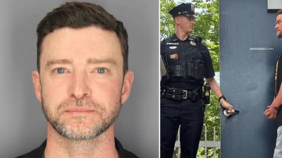 Justin Timberlake al momento de ser arrestado hace unos días.