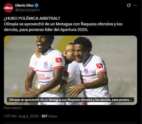 Olimpia se mofa y señalan polémica tras triunfo ante Motagua