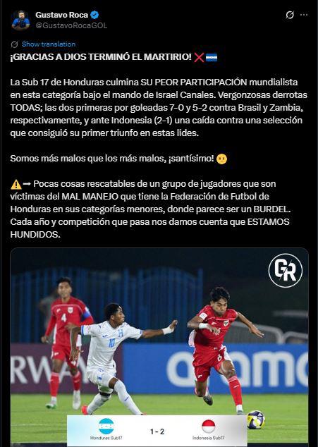 Honduras: No perdonan y esto dicen tras eliminación del Mundial Sub-17