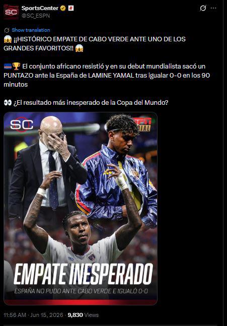Indignación por España tras su debut en el Mundial y esto dicen de Cabo Verde