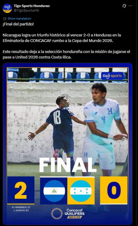 Señalan al culpable tras caída de Honduras vs Nicaragua y famosos reaccionan