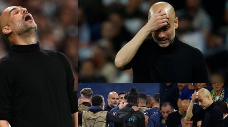 Pep Guardiola pasó de la alegría a la decepción tras la increíble remontada del Real Madrid que dejó sin final de Champions a su Manchester City.