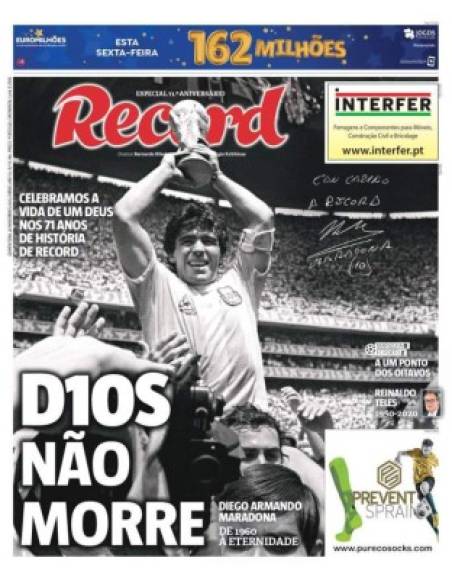 Diario Récord de Portugal - 'D10s no murió'.