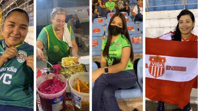 Las chicas disfrutaron del duelo entre Marathón y Vida en el Estadio Olimpico de San Pedro Sula.