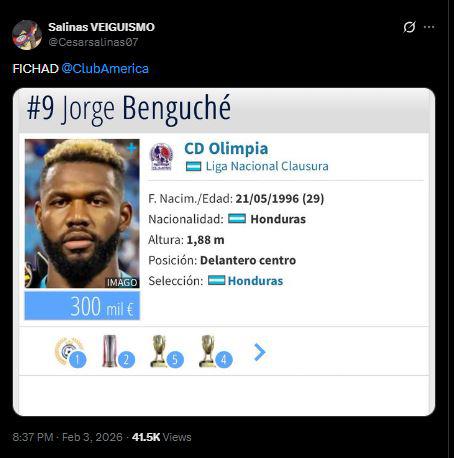 Benguché provoca revuelo en México y piden fichaje; famoso argentino responde