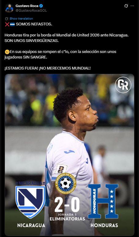 Señalan al culpable tras caída de Honduras vs Nicaragua y famosos reaccionan