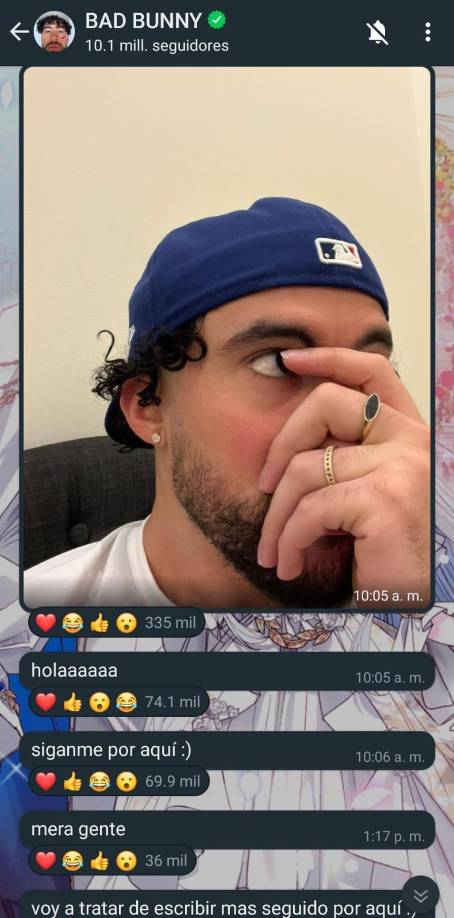 Vía WhatsApp “EL Conejo Malo” prometió escribir constantemente sobre su día a día, para estar más en sintonía con sus seguidores