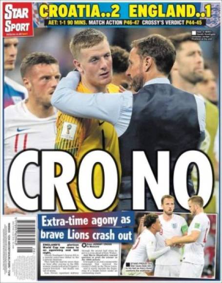 Portada Star Sport: 'Cro No'. 'Agonía en el tiempo extra cuando los leones valientes se estrellan'.