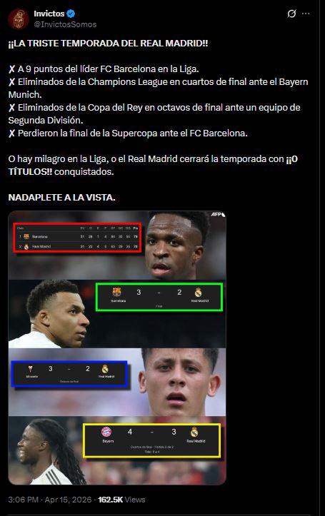 Enfado en Real Madrid por lo que pasó vs Bayern; recibe burlas tras eliminación