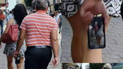 El hombre fue descubierto por un transeúnte cuando 'espiaba' por debajo del vestido de una mujer con su celular.