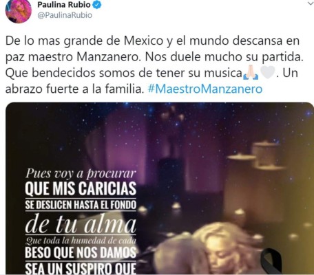 Famosos lloran la muerte del gran maestro Armando Manzanero
