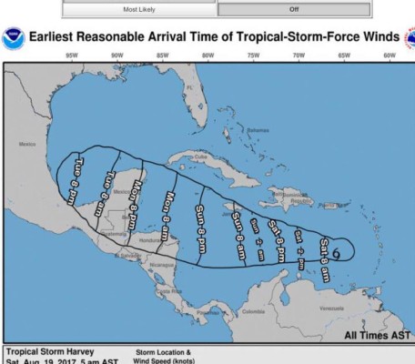 Harvey se acerca a Honduras como depresión tropical