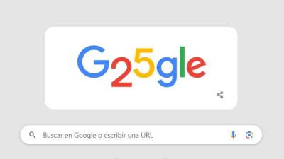 El “doodle” del día celebra los 25 años de Google.